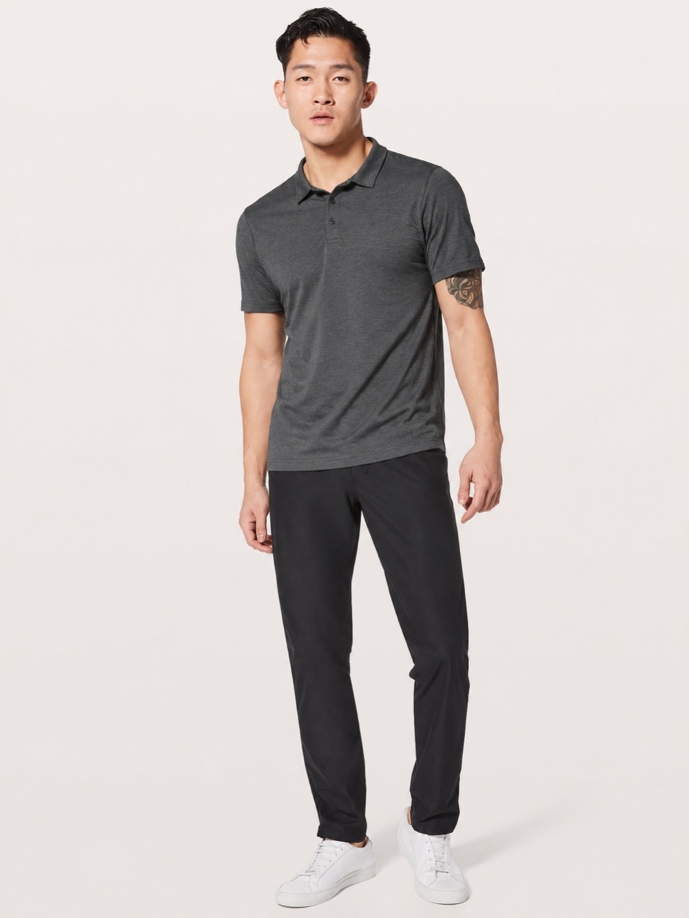 Lululemon Men's Performance Short Sleeve Shirt Polo – Heathered Charcoal Gray